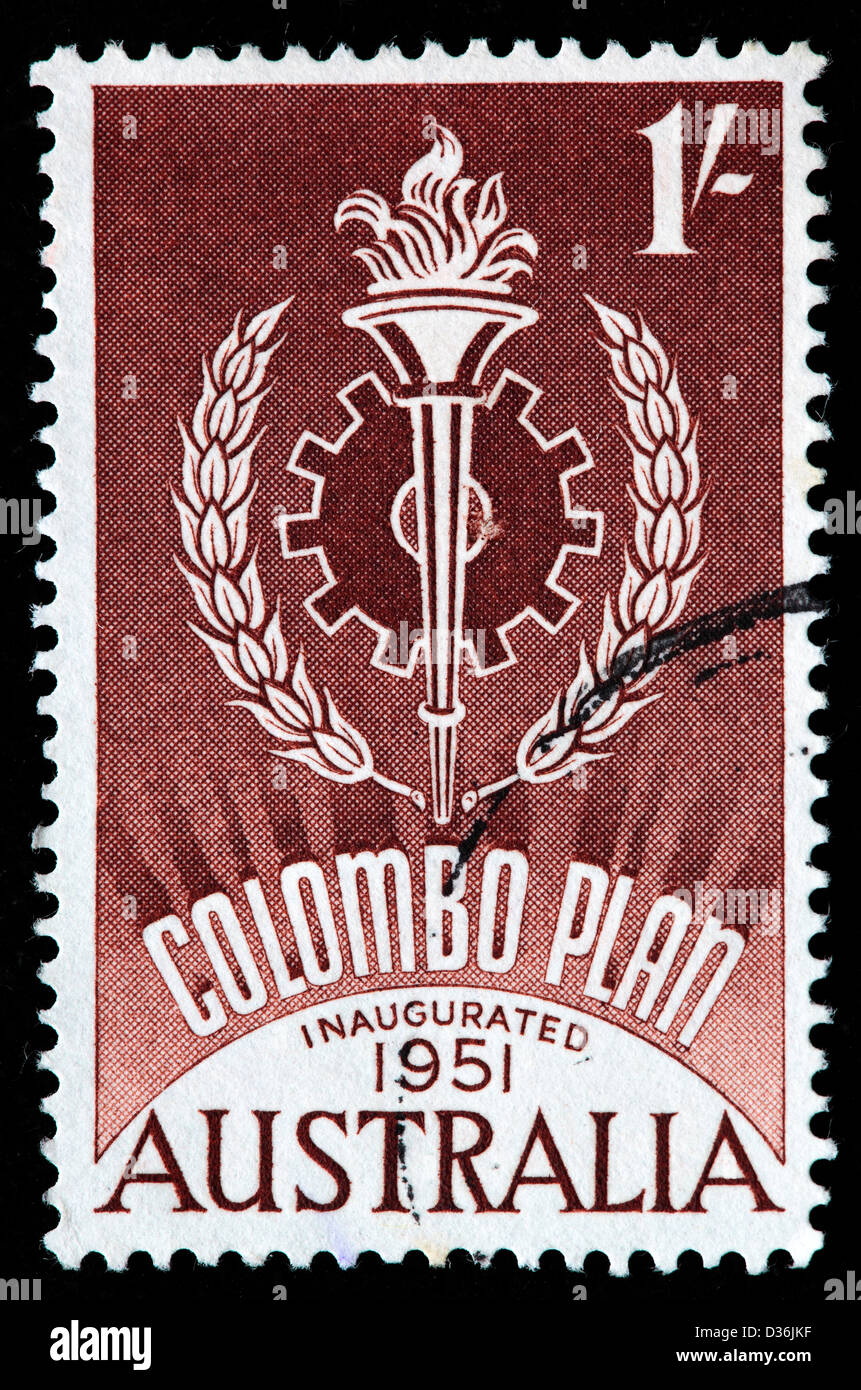 Colombo Plan, postage stamp, Australia, 1961 Stock Photo