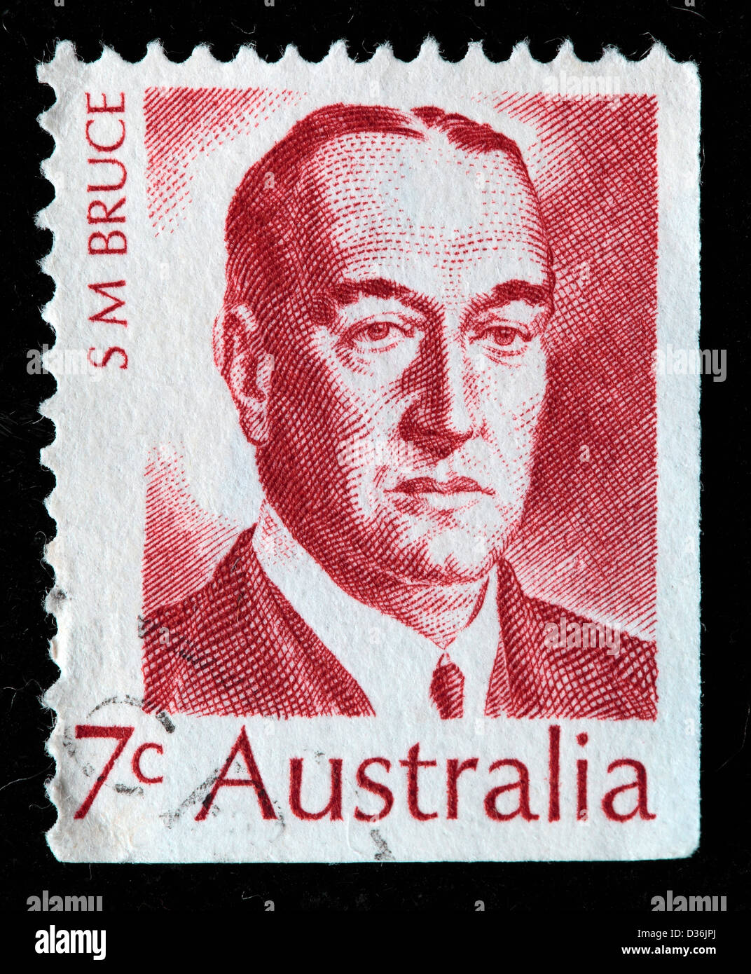 Stanley Melbourne Bruce, prime minister, postage stamp, Australia, 1972 Stock Photo