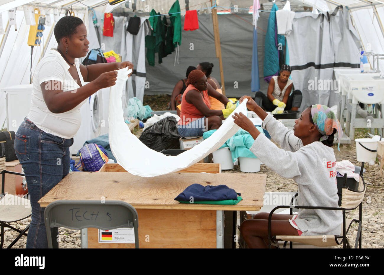 Carrefour, Haiti, Women's Hospital in the laundry of the Field Stock Photo