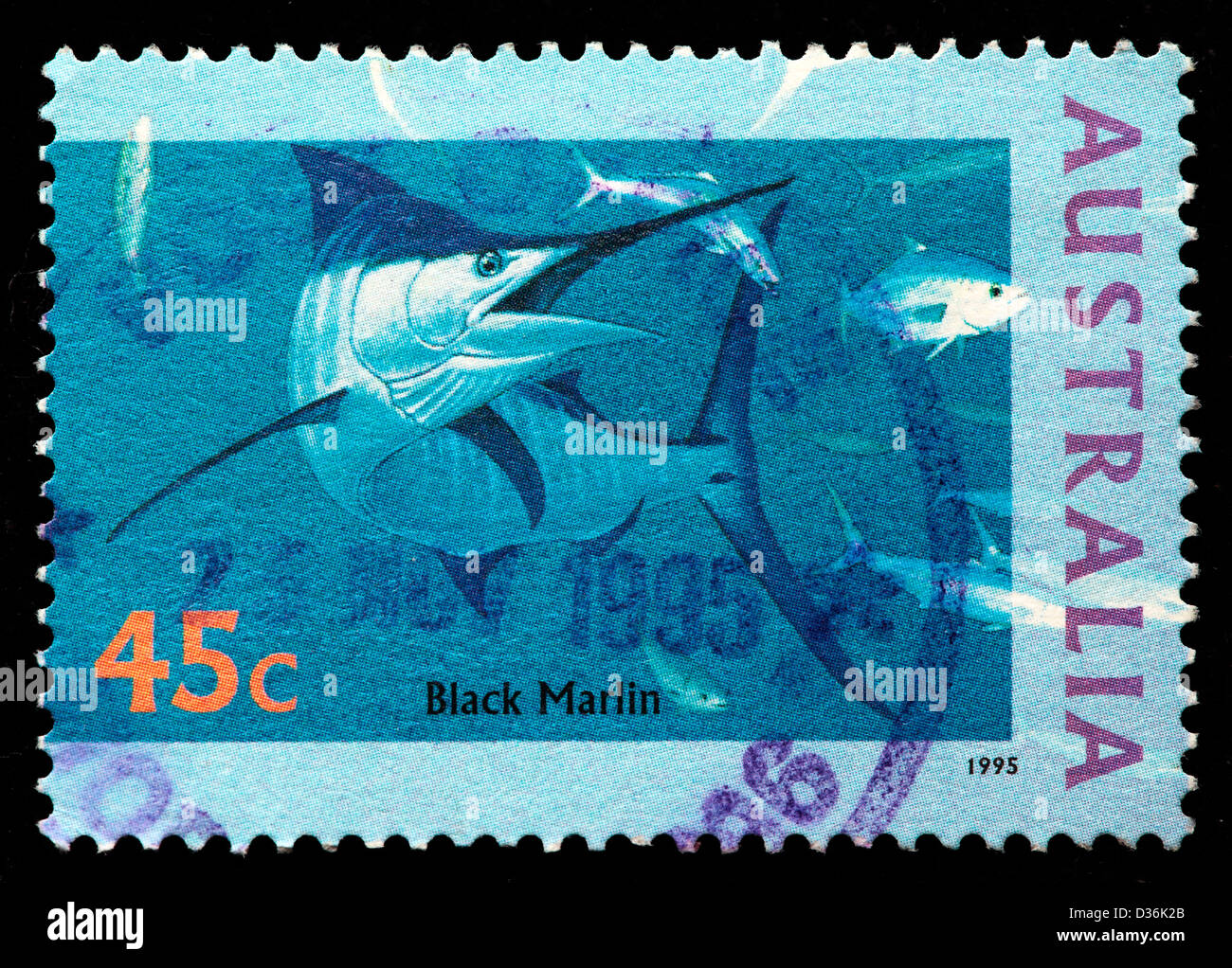 Black Marlin, postage stamp, Australia, 1995 Stock Photo
