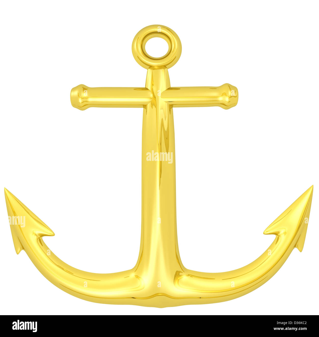 3d rendered gold anchor emblem Stock Photo Alamy
