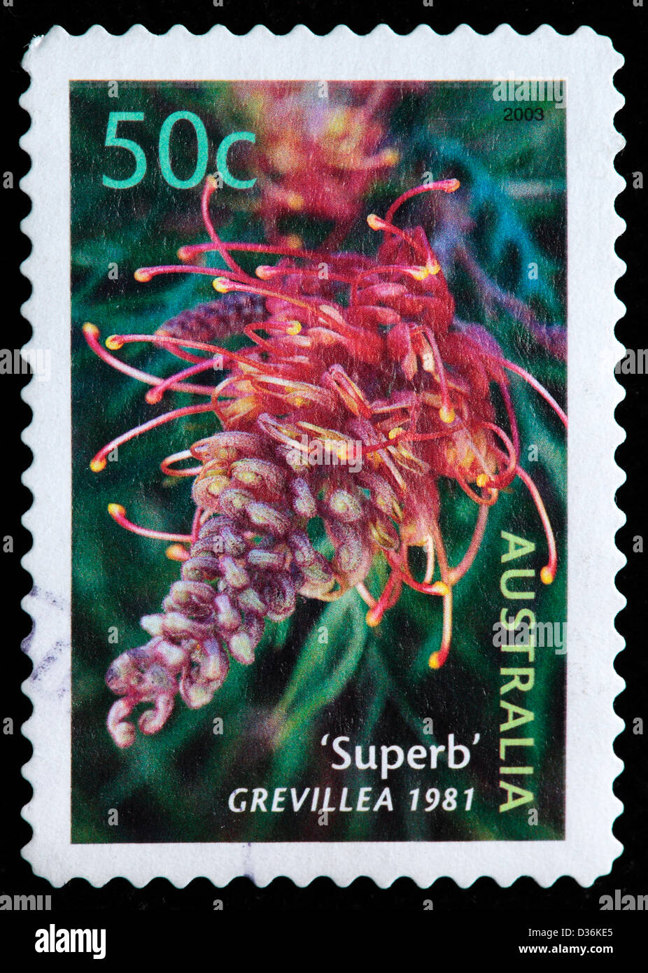 Superb Grevillea, postage stamp, Australia, 2003 Stock Photo