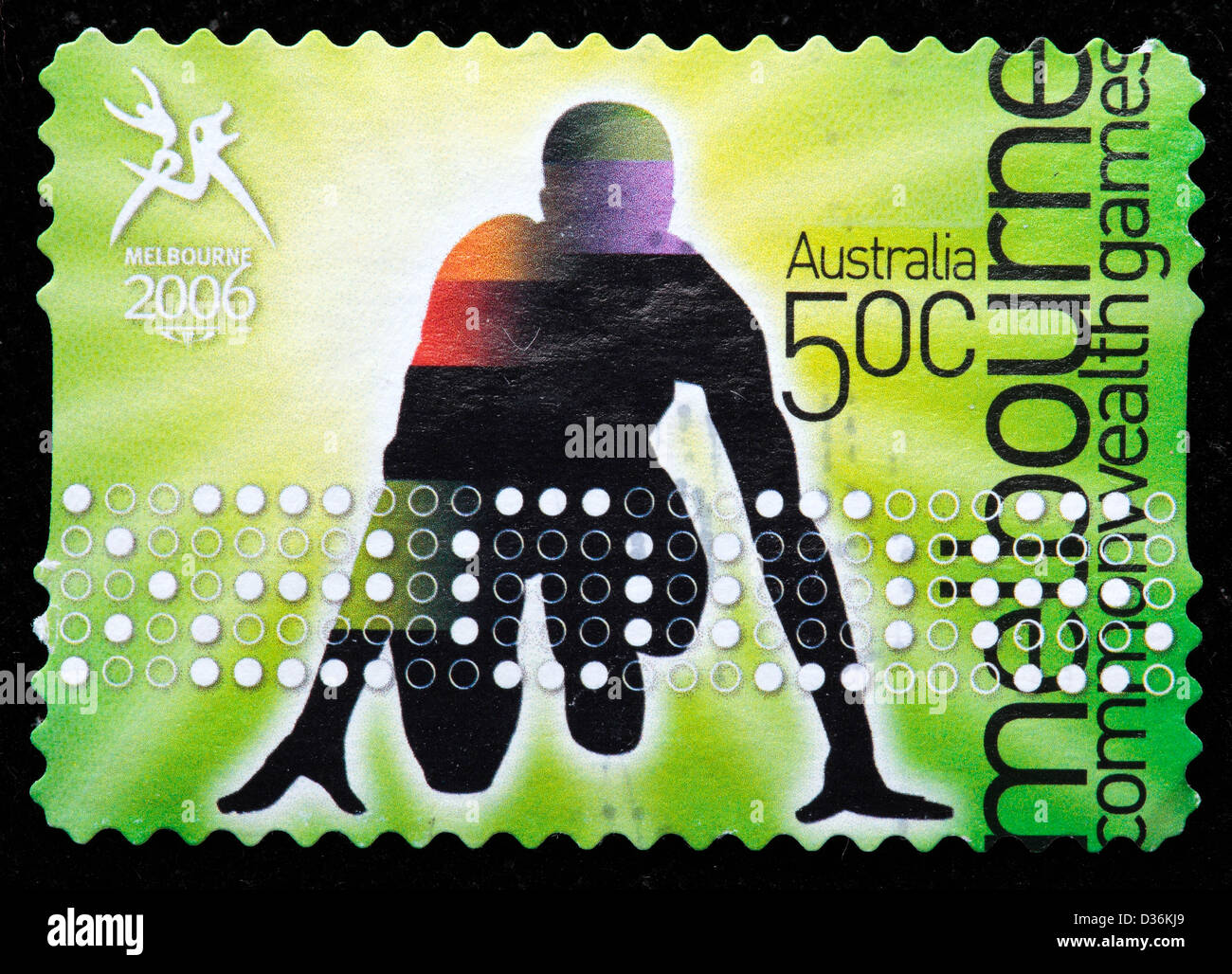 Melbourne commonwealth games, postage stamp, Australia, 2006 Stock Photo