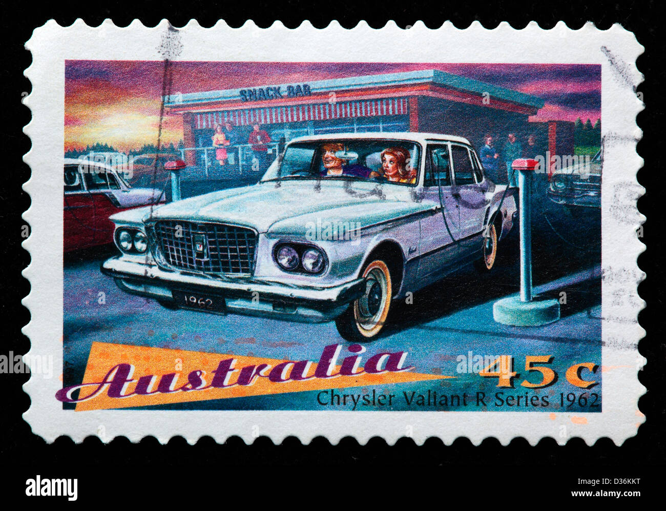 Chrysler Vallant (1962), Vintage car, postage stamp, Australia, 1997 Stock Photo