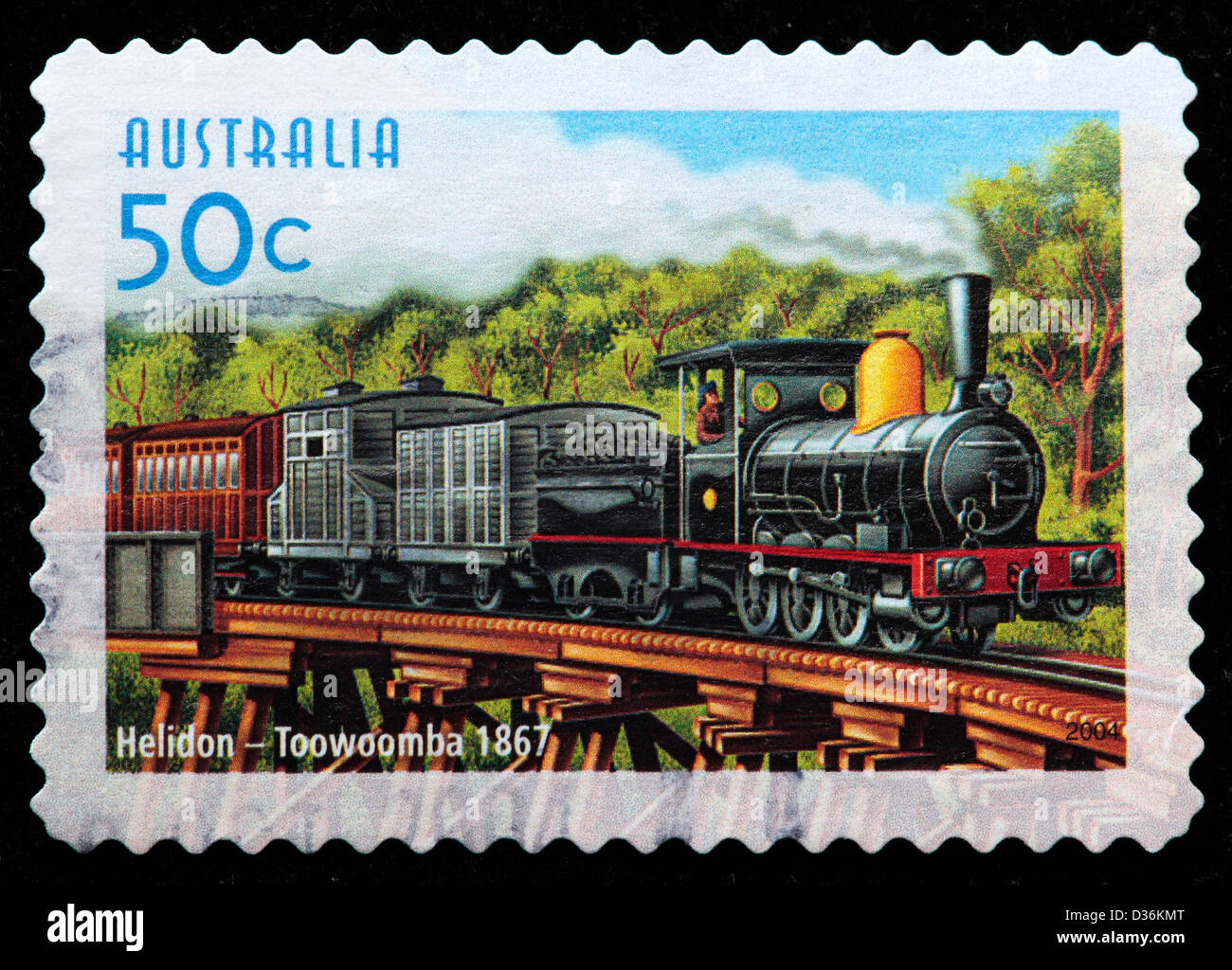 Helidon Toowoomba line, Australian Railways, postage stamp, Australia, 2004 Stock Photo