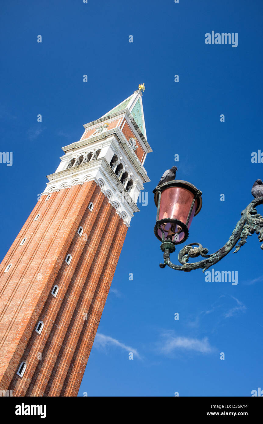 The Campanile or Bell Tower in St Mark's Square Venice Italy Stock