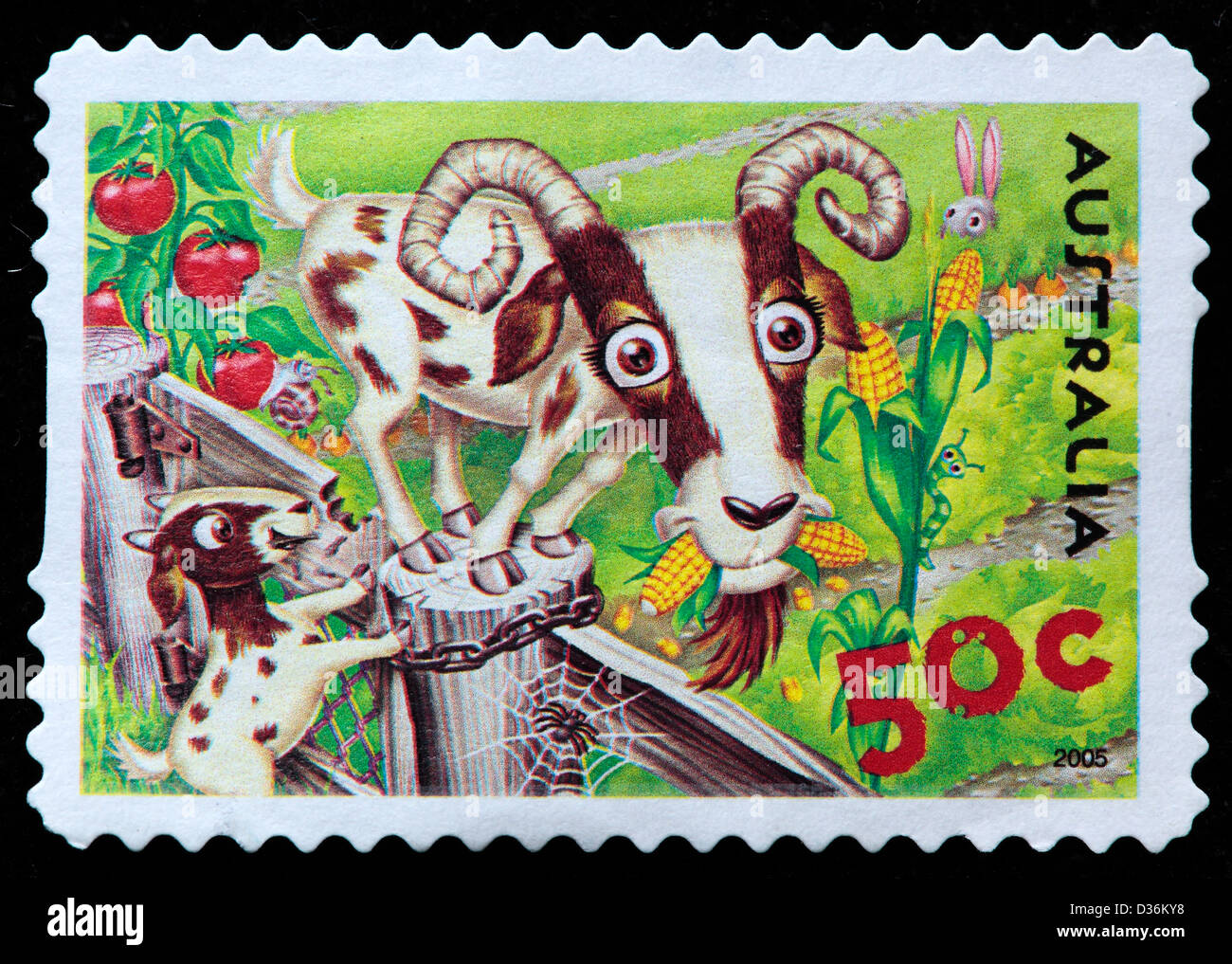 goats postage stamp australia 2005 D36KY8