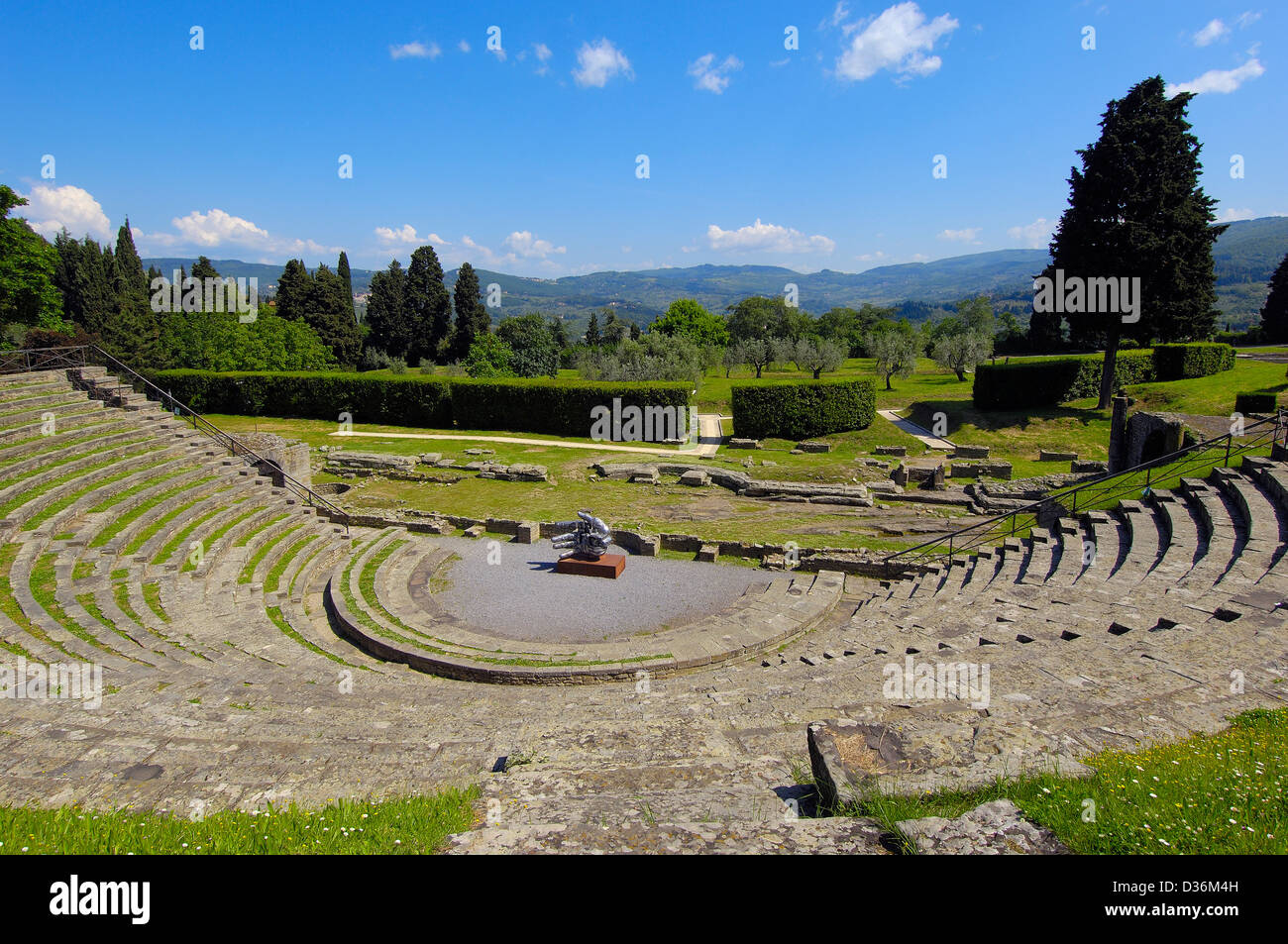 Fiesole Roman Theatre Florence Province Tuscany Italy Europe Stock fiesole-roman-theatre-florence-province-tuscany-italy-europe-stock