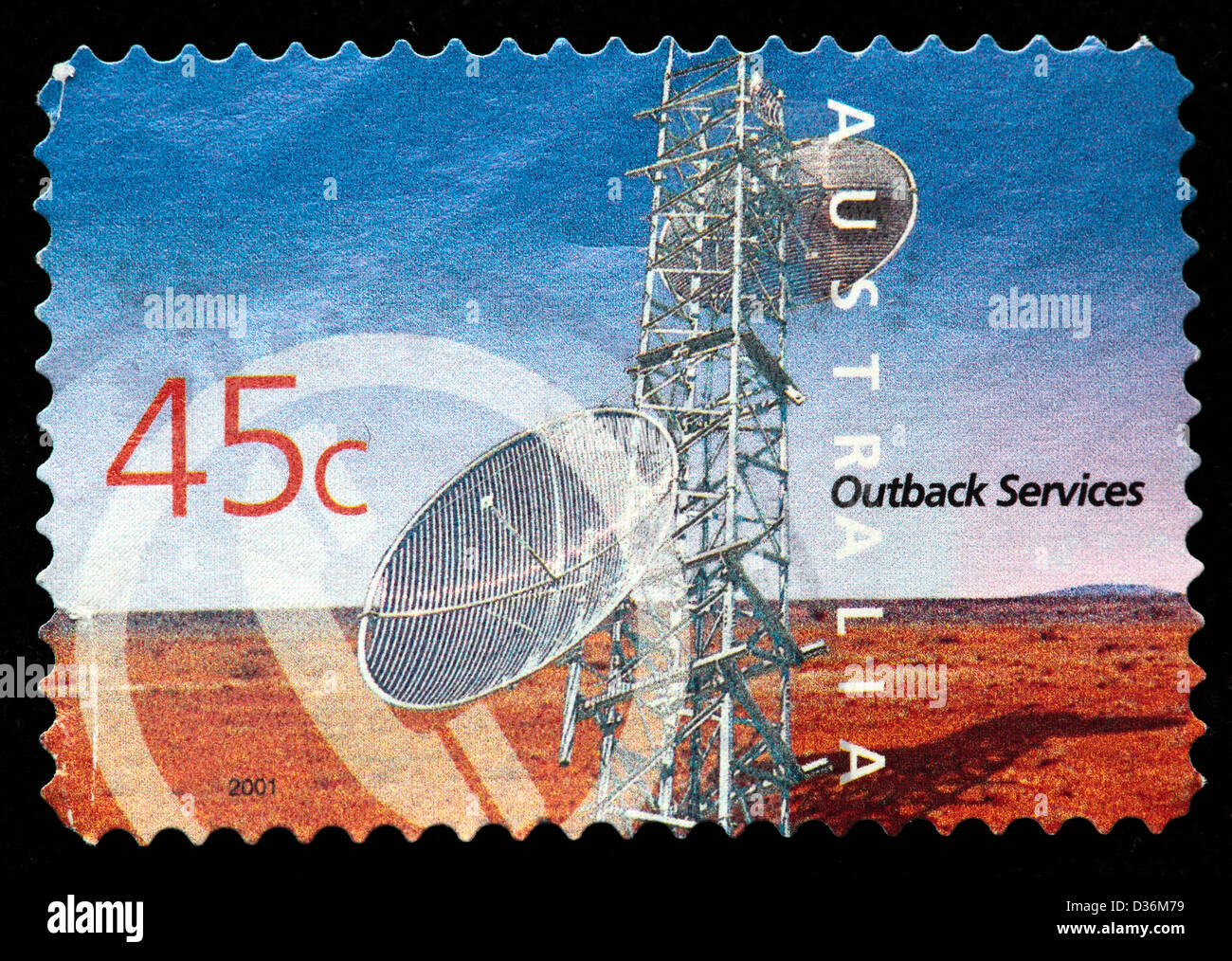 Outback services, postage stamp, Australia, 2001 Stock Photo
