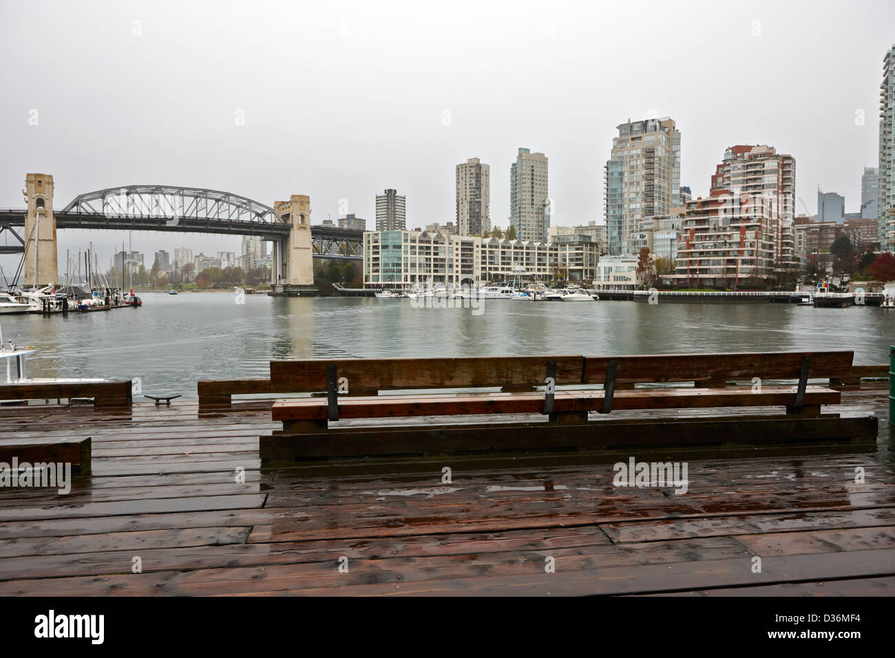 False Creek burrard street bridge and waterfront apartment buildings on