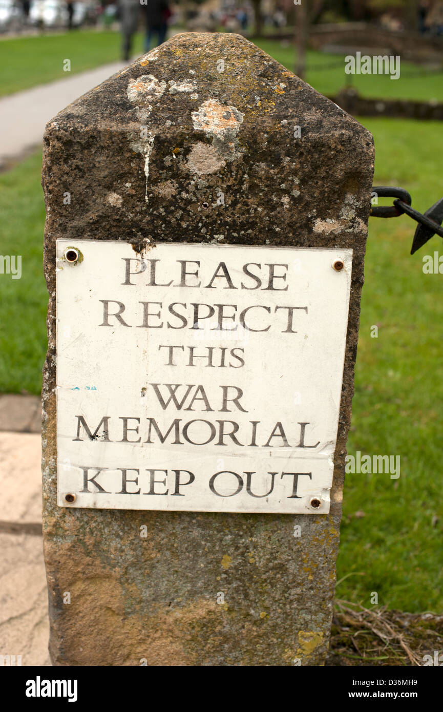 Please Respect this War Memorial Keep Out Sign Stock Photo