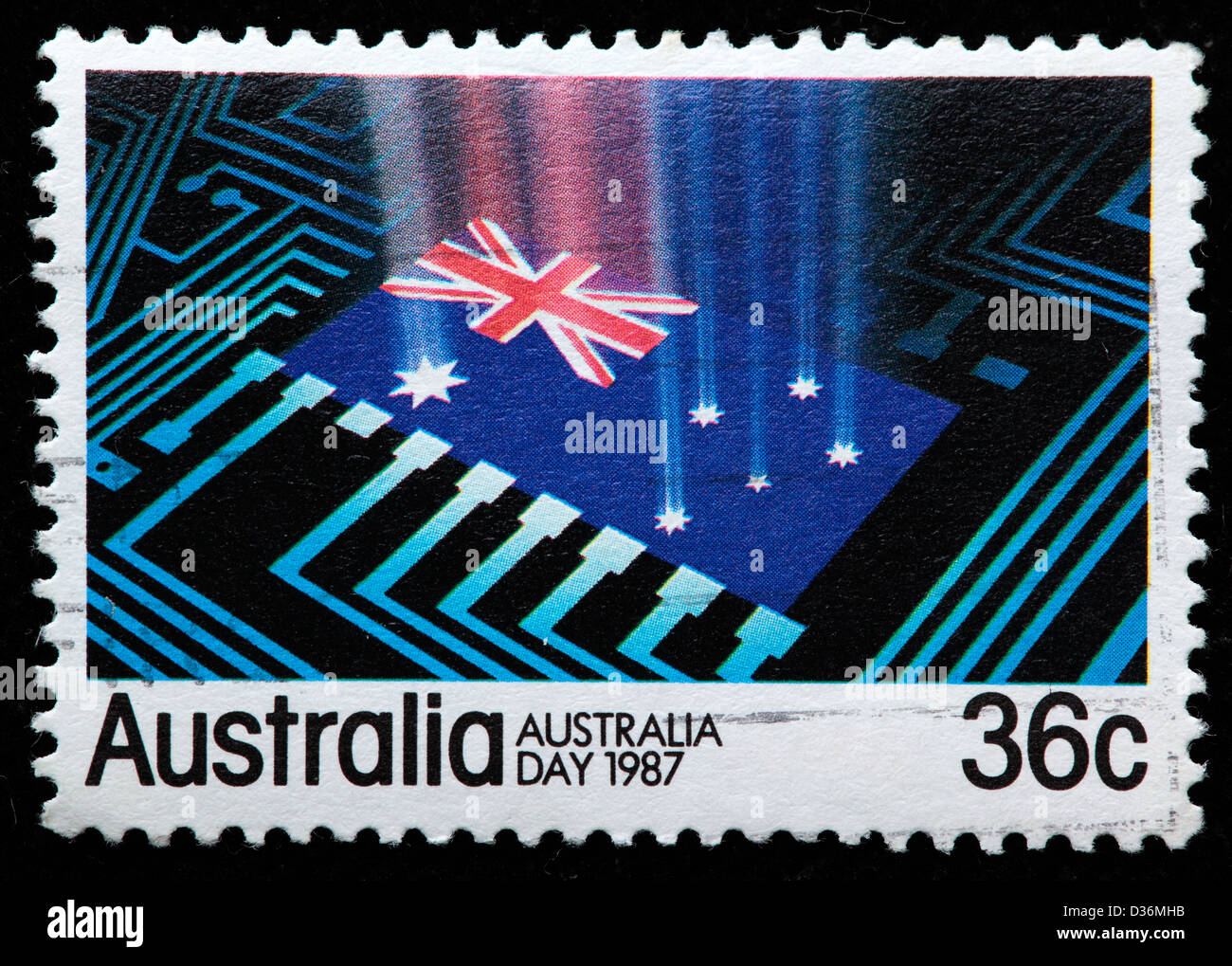 Australia day, postage stamp, Australia, 1987 Stock Photo