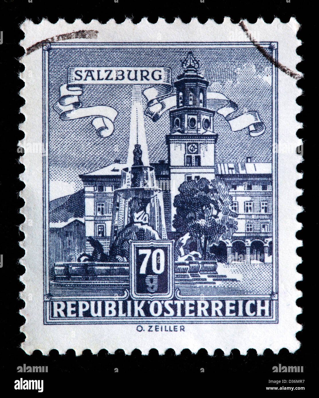Salzburg, postage stamp, Austria, 1957 Stock Photo Alamy