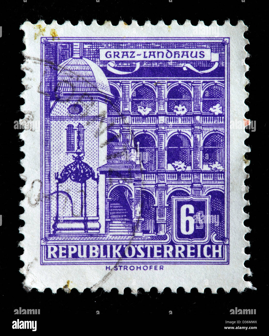Graz, Landhaus, postage stamp, Austria, 1957 Stock Photo