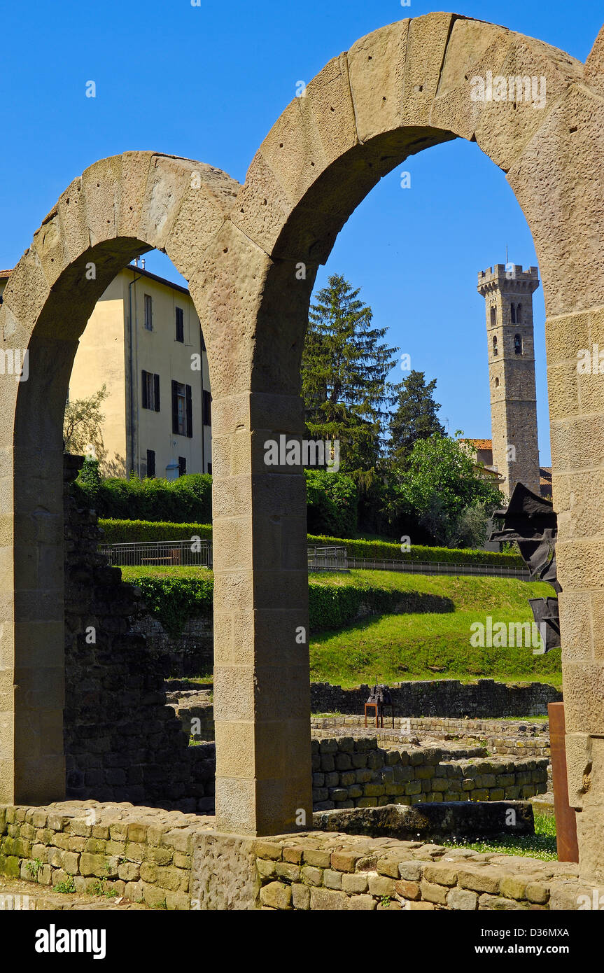 Fiesole, Roman ruins, Florence province, Tuscany, Italy, Europe Stock