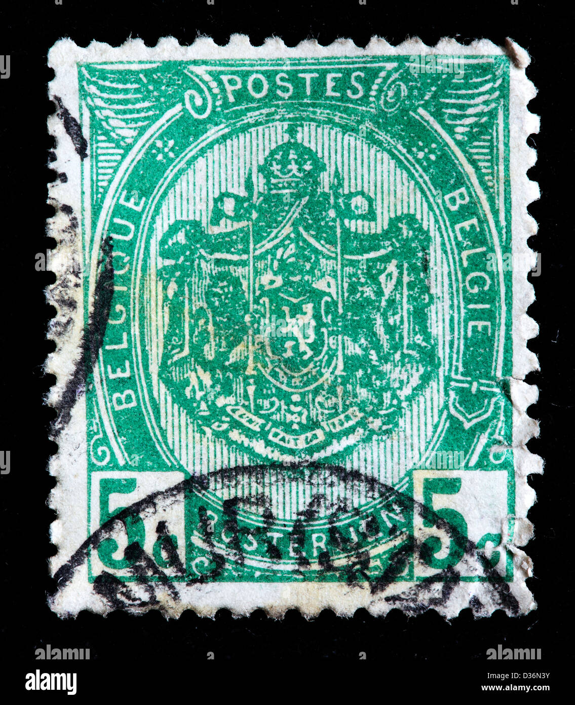 Old belgium postage stamp hi-res stock photography and