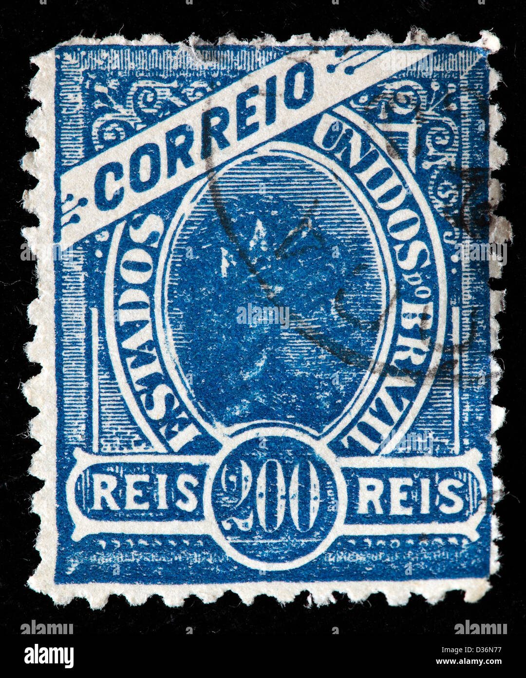 200 reis postage stamp, Brazil, 1894 Stock Photo