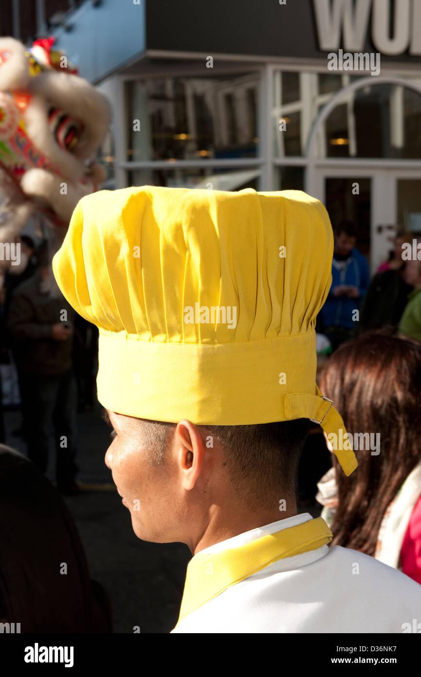 Bright Yellow Sushi Chef Hat Stock Photo Alamy