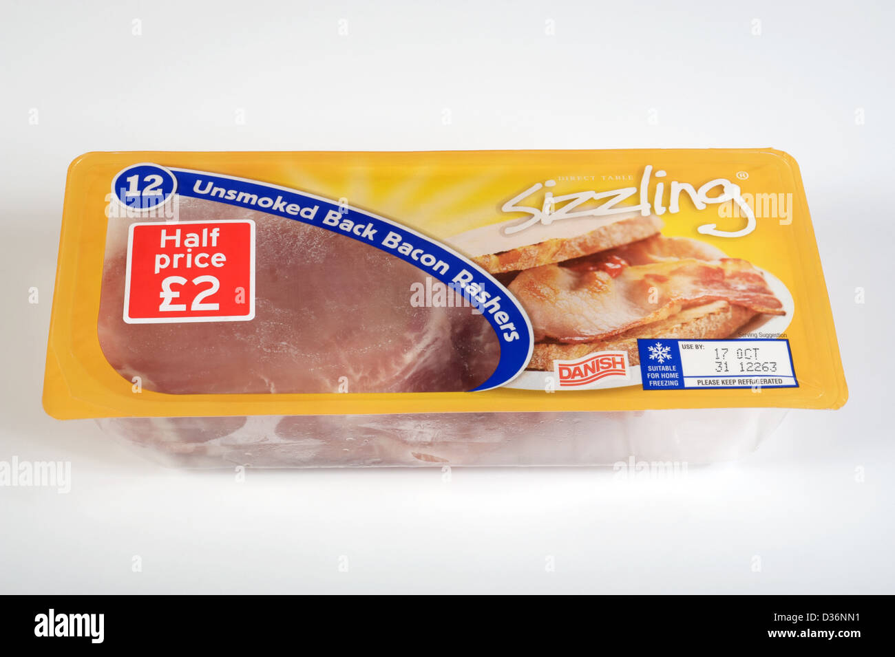 Danish unsmoked back bacon rashers Stock Photo Alamy