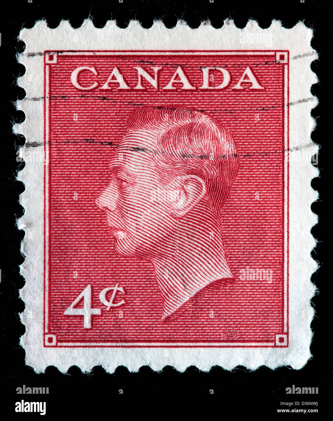 King George VI, postage stamp, Canada, 1949 Stock Photo