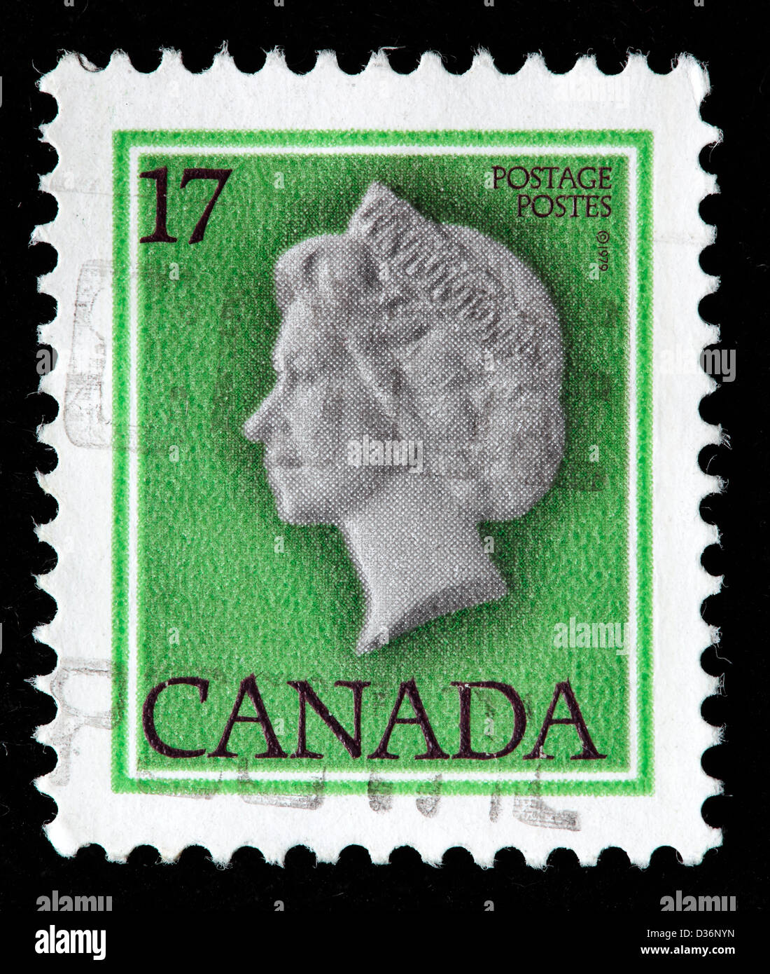 Queen Elizabeth II, postage stamp, Canada, 1977 Stock Photo