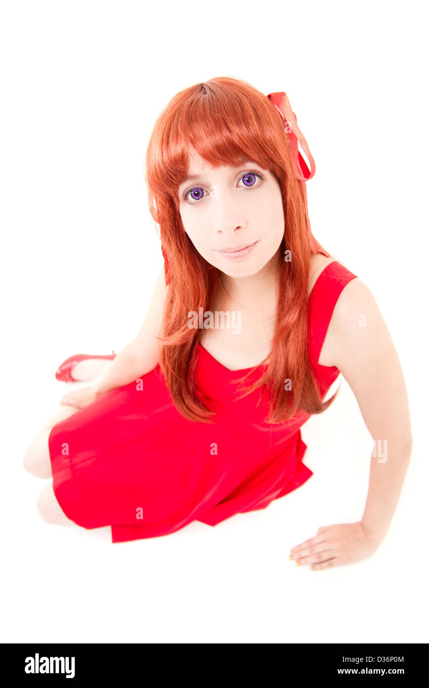 Beautiful cosplay young, woman in a costume isolated Stock Photo