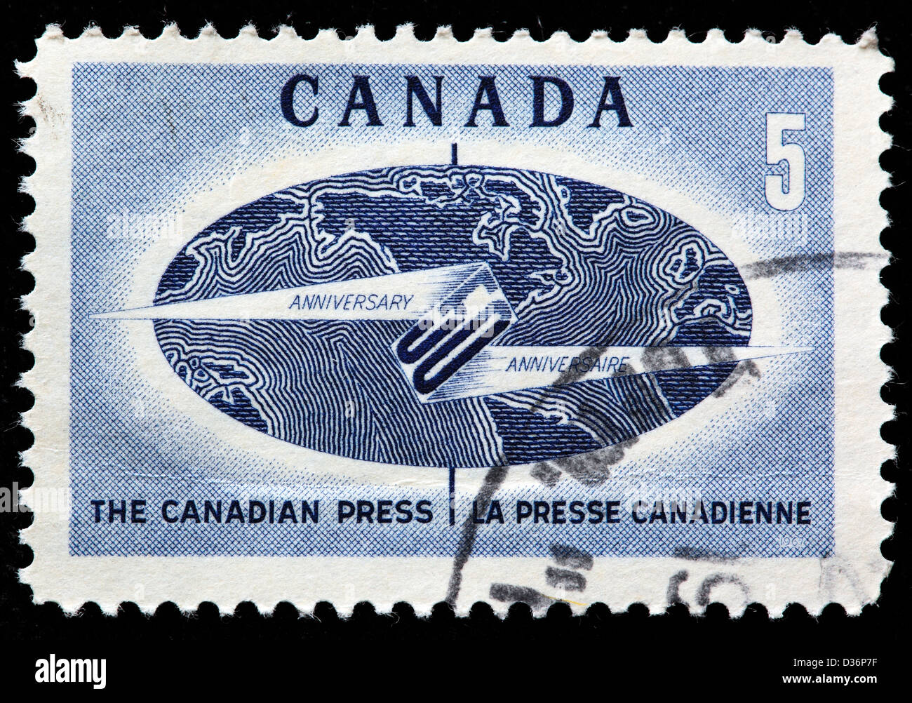 Canadian press anniversary, postage stamp, Canada, 1967 Stock Photo - Alamy