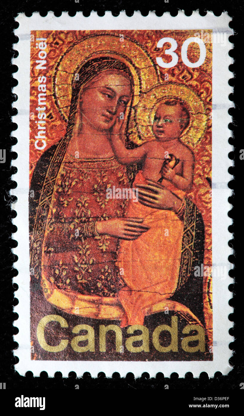 Nativity icon, Christmas, postage stamp, Canada Stock Photo