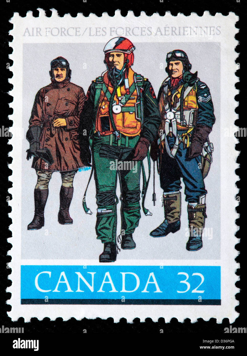 Royal Canadian Air Force, postage stamp, Canada, 1984 Stock Photo