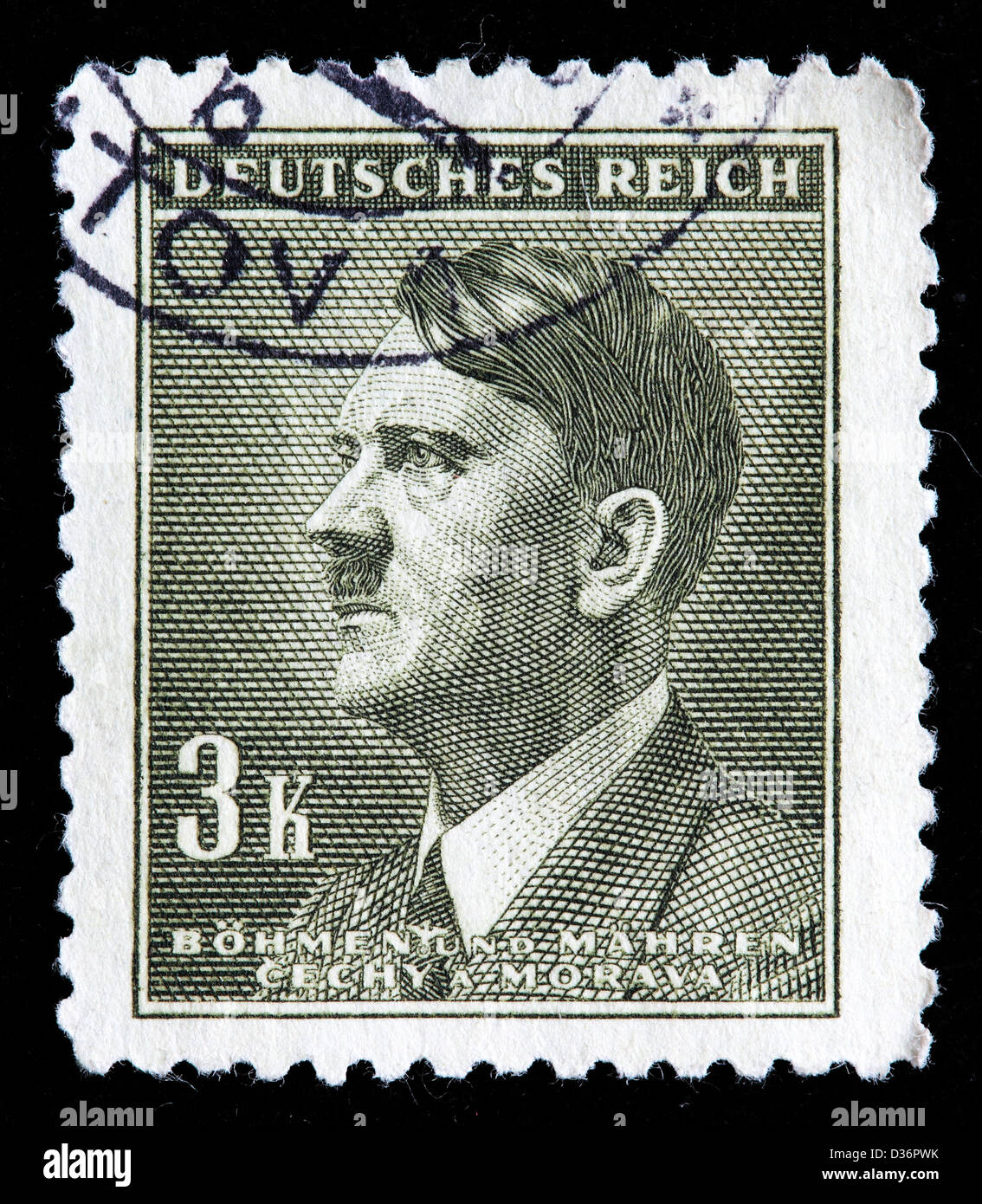 Picture Poster Art Adolf Hitler 54th Birthday German Stamp 1944 Framed Print 