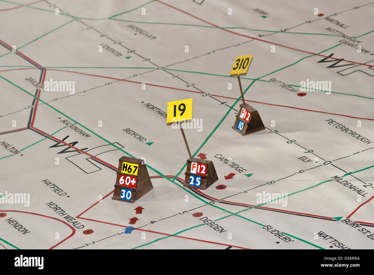 WW2 Plotting map Stock Photo