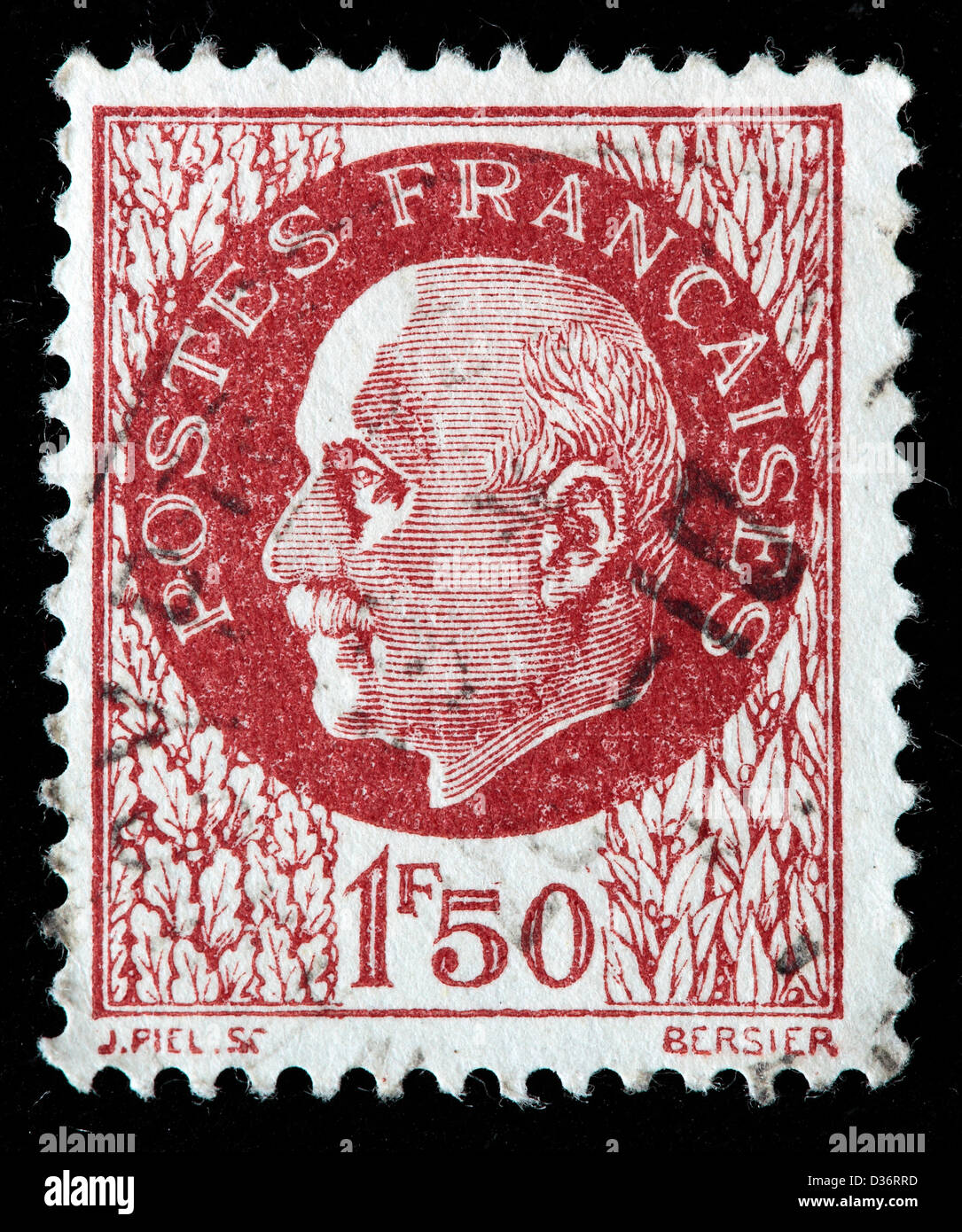 Marshal Petain, postage stamp, France, 1942 Stock Photo