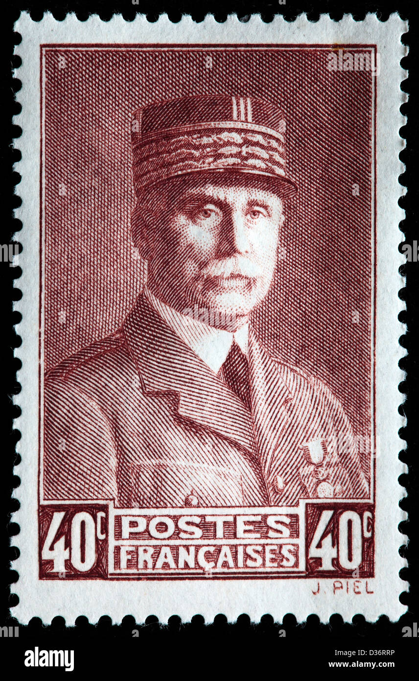 Marshal Petain, postage stamp, France, 1941 Stock Photo