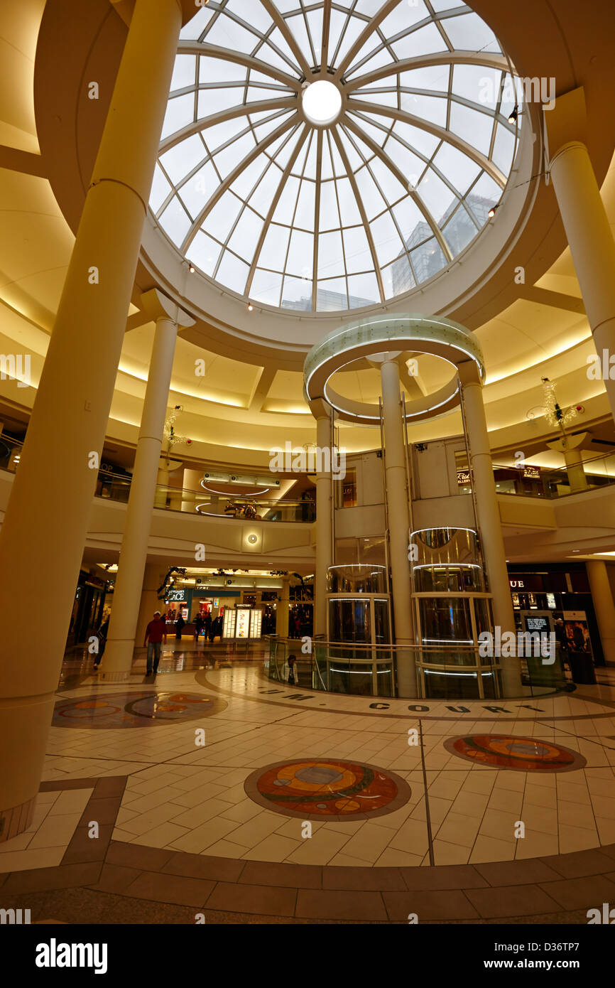 atrium court of metropolis at metrotown shopping mall Vancouver BC Canada Stock Photo