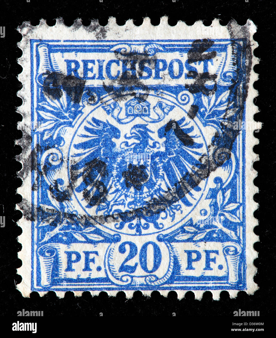 Reichspost postage stamp, Germany, 1889 Stock Photo