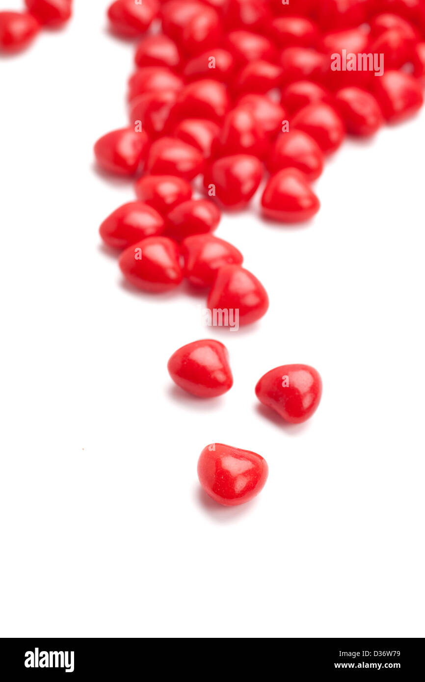 A macro shot of cinnamon heart candy Stock Photo - Alamy