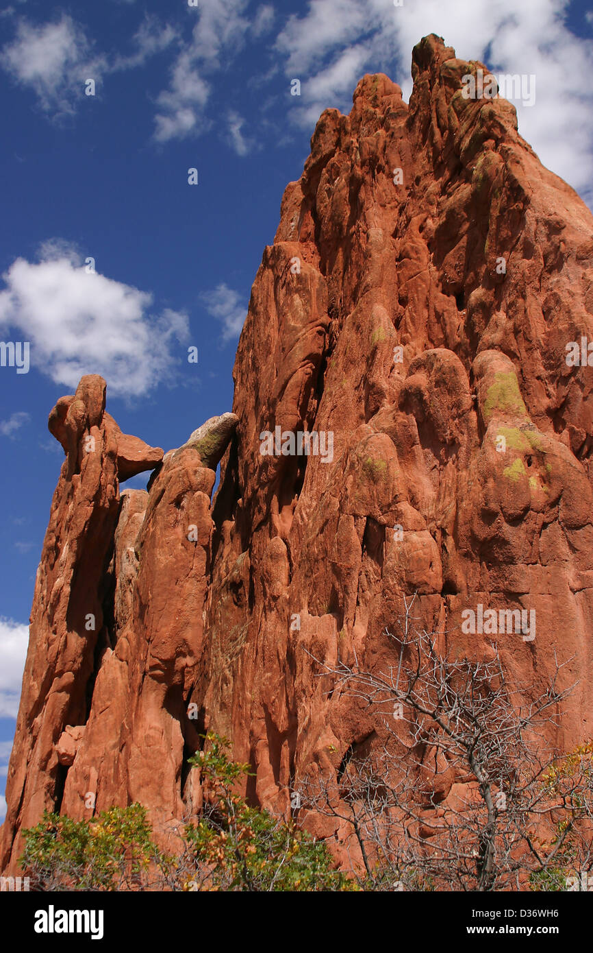 Rock formations at Garden of the Gods in Colorado Springs Colorado Stock Photo