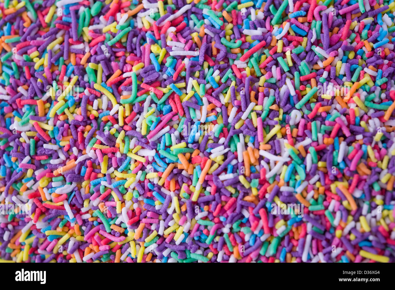 Close up of rainbow sprinkles Stock Photo