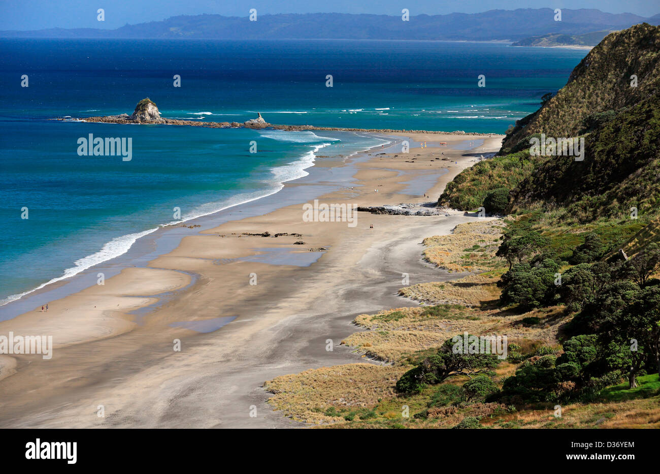 Mangawhai Heads coastline in Northland Stock Photo