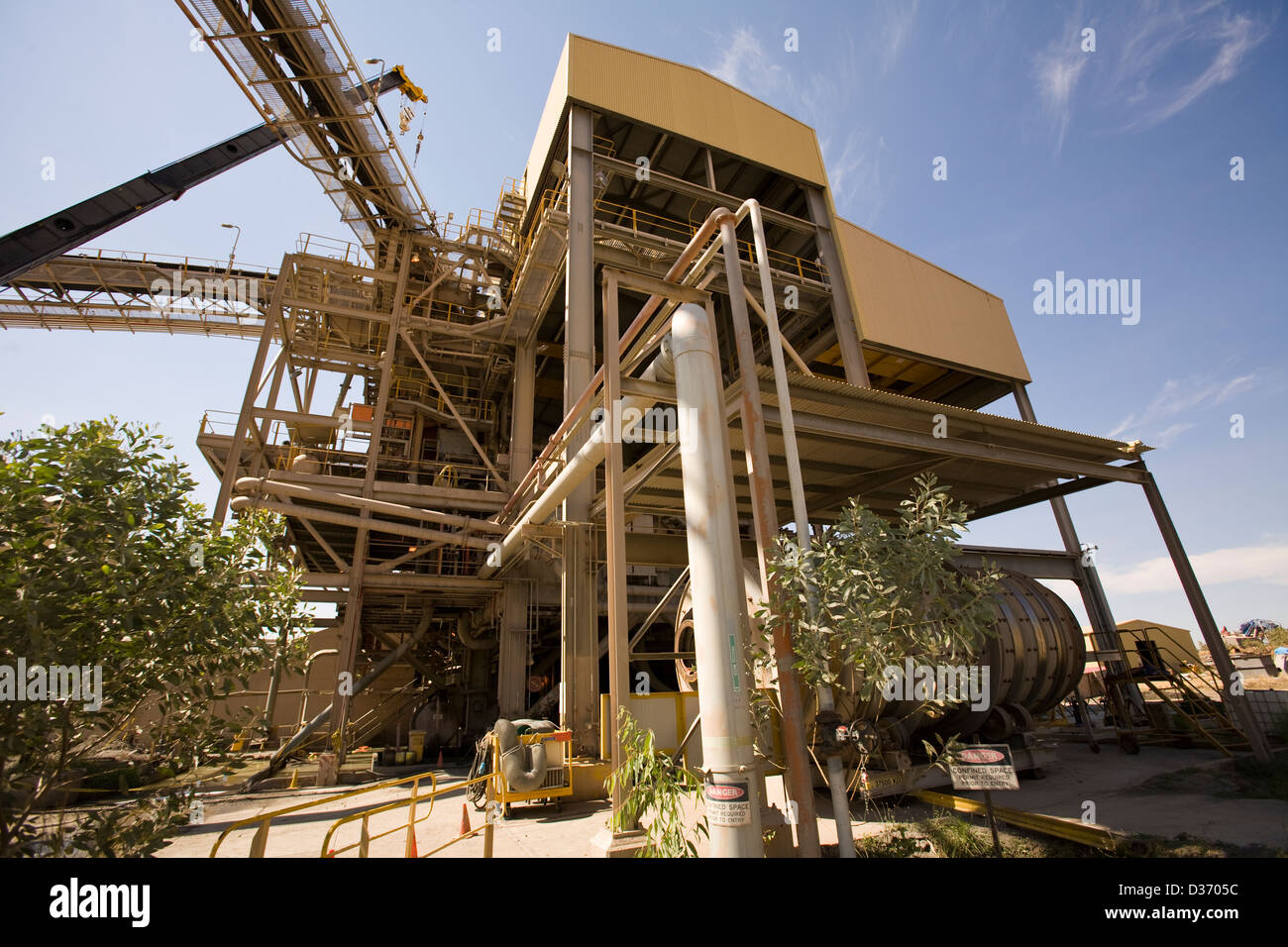 Conveyor system, Rio Tinto's Argyle Diamond mine, south of Kununnura, East Kimberley region, Western Australia Stock Photo