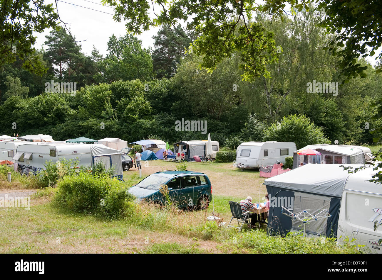 Lychen, Germany, campers at the campsite Wurlsee Camping Lychen Stock Photo  - Alamy