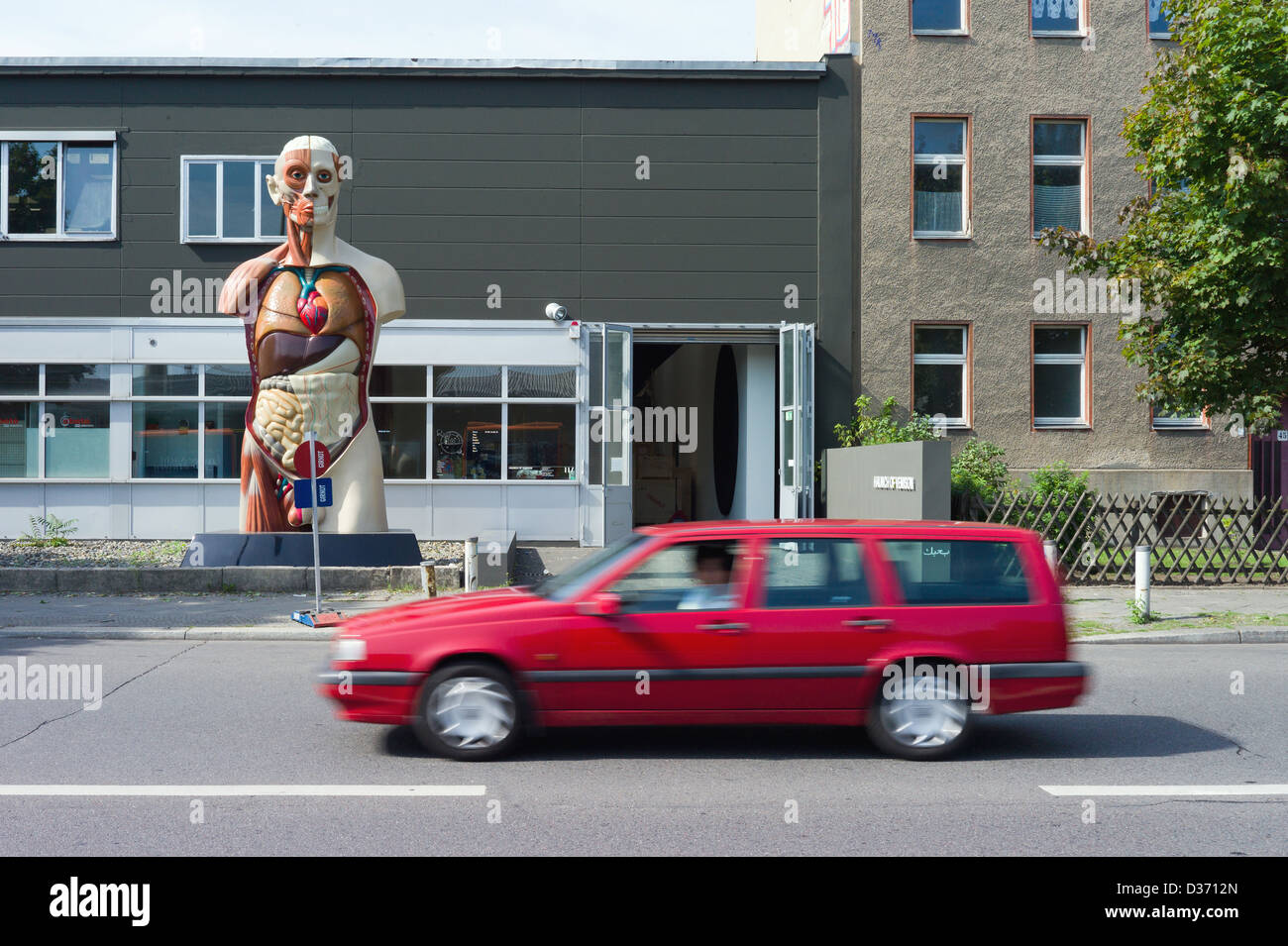 Berlin, Germany, sculpture Hymn of Damien Hirst at the Heidestrasse Stock Photo