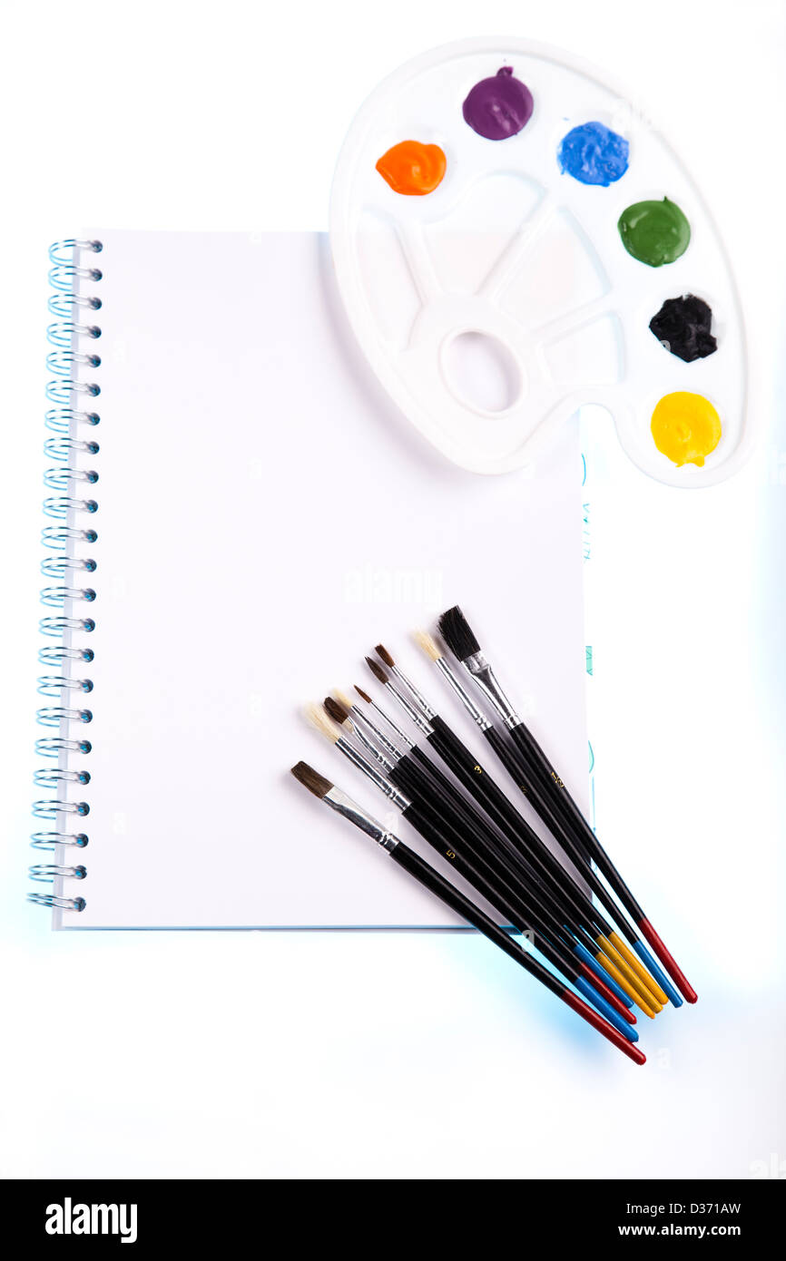 School tools on a white background Stock Photo - Alamy