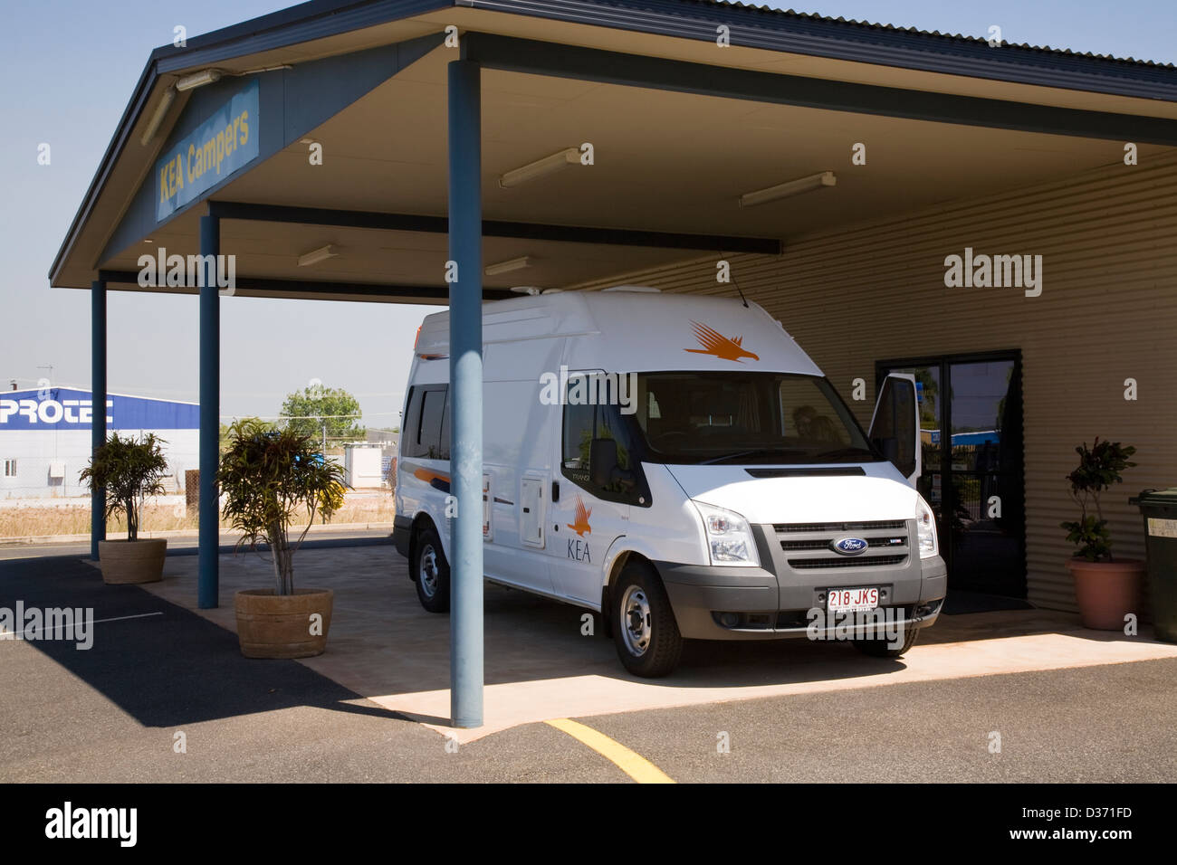 Kea Campers' Winnellie Depot, just south of the city center, NT, Australia Stock Photo