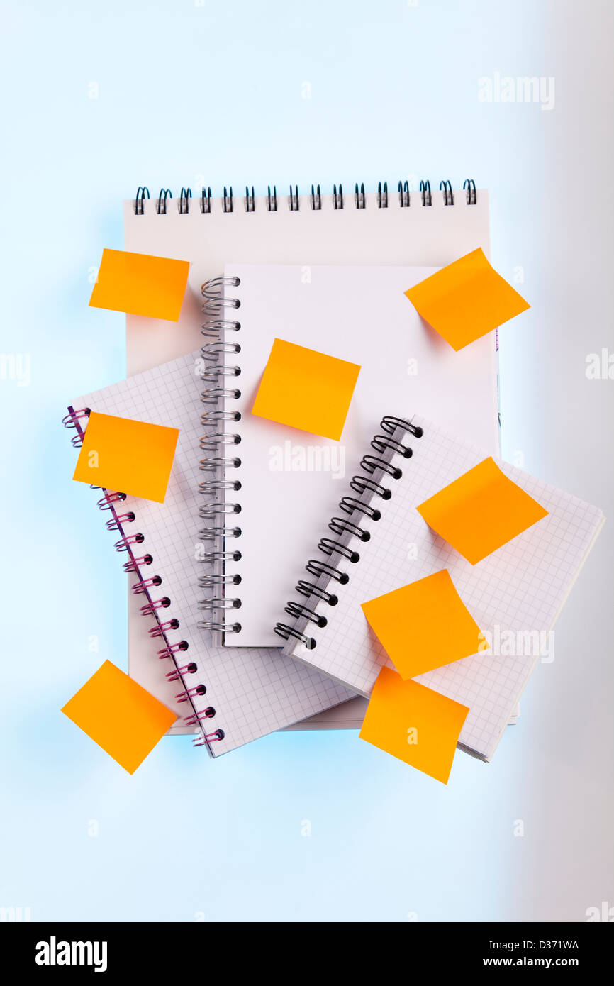 Spiral Notebook with memo cards Stock Photo Alamy