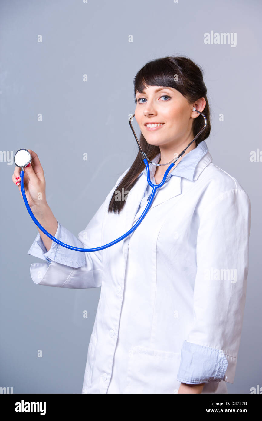 Woman doctor stethoscope in a modern hospital Stock Photo Alamy
