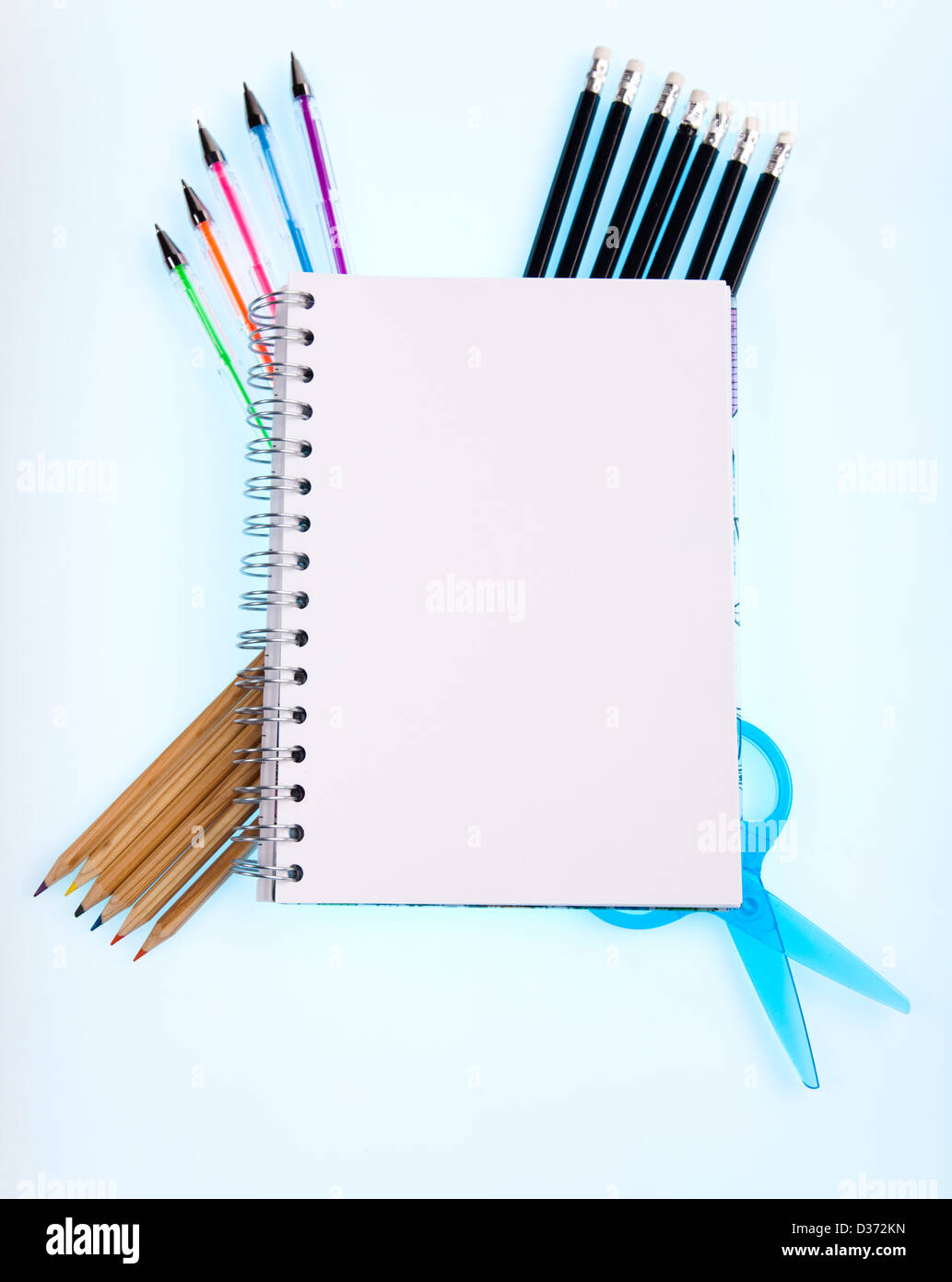 School tools on a white background Stock Photo - Alamy