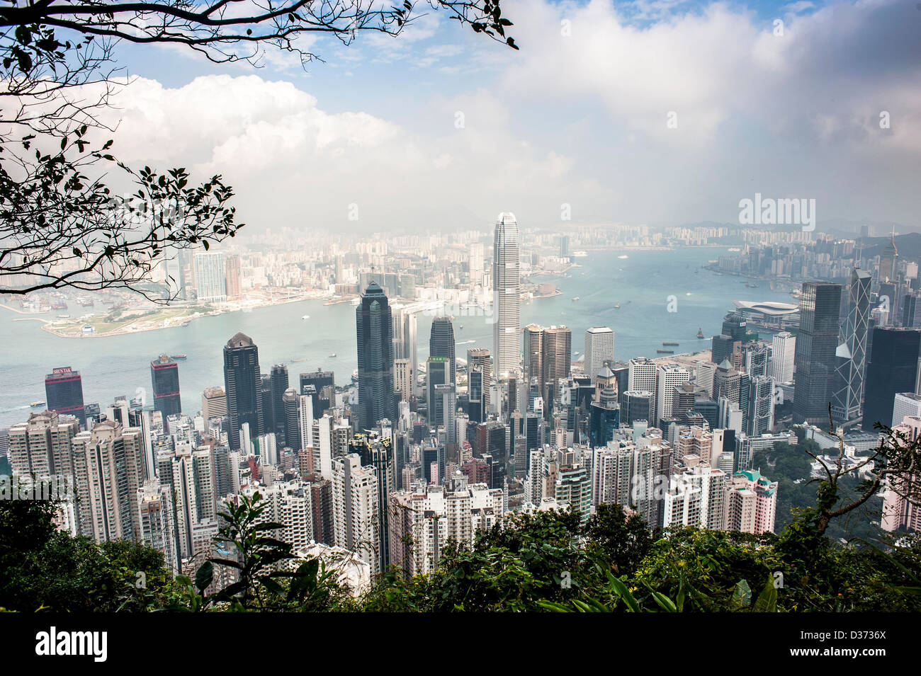 HONG KONG - SAR of CHINA: General view of the Hong Kong Skyline from The Peak Stock Photo