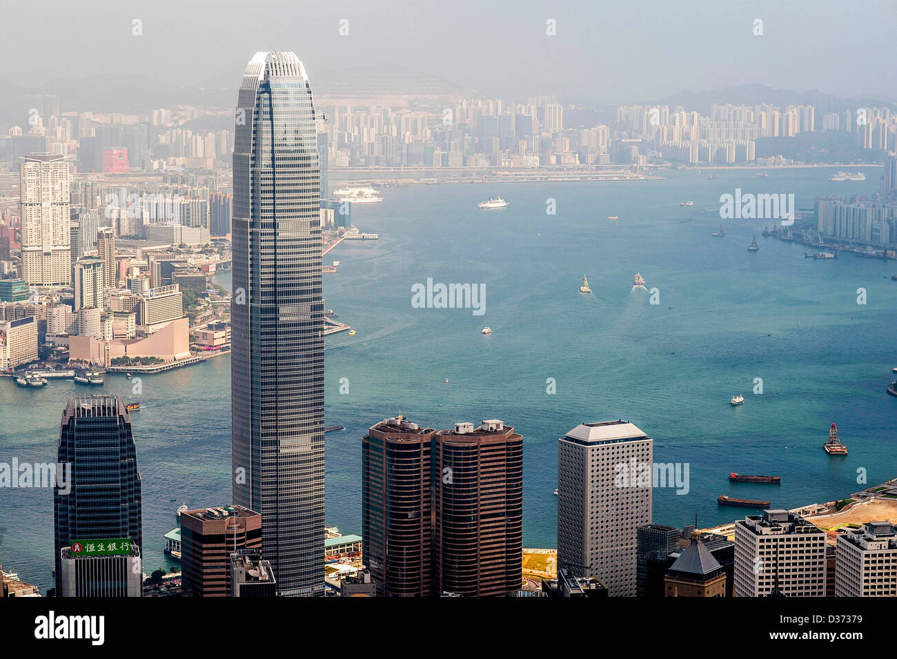 HONG KONG - SAR of CHINA: General view of the Hong Kong Skyline from The Peak Stock Photo