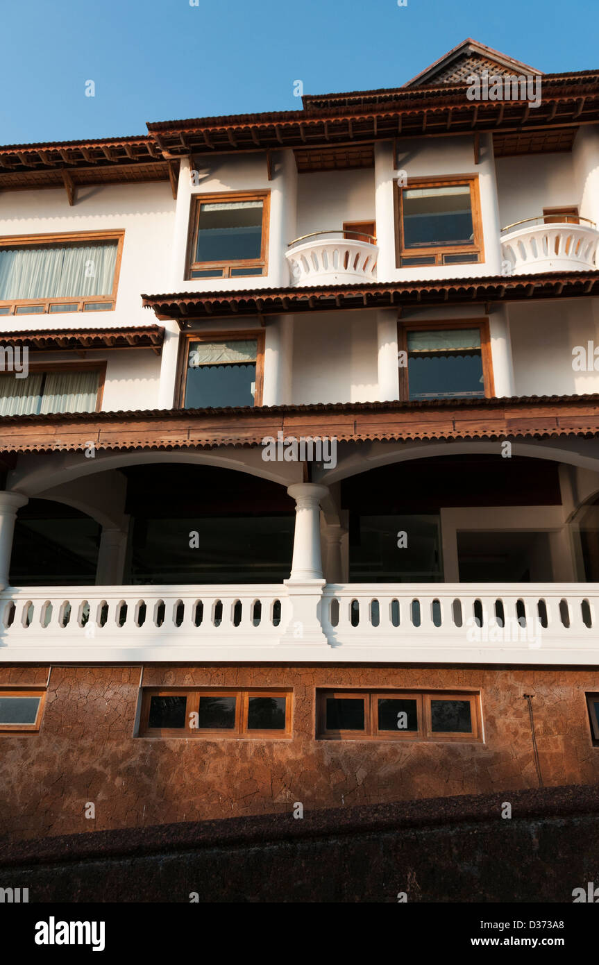 Hotel exterior, Kerala India Stock Photo